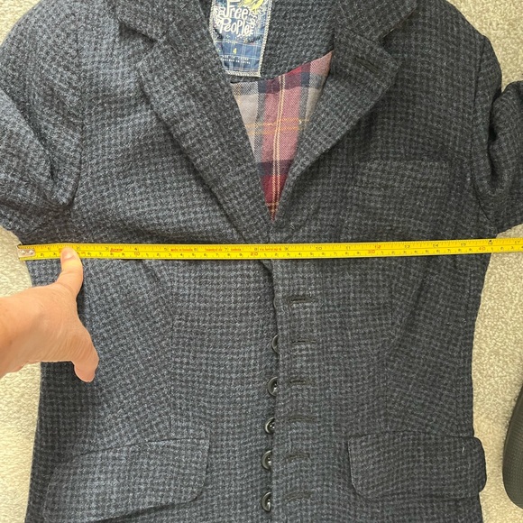 FREE PEOPLE small checkered wool jacket size 4 EUC - Picture 10 of 12